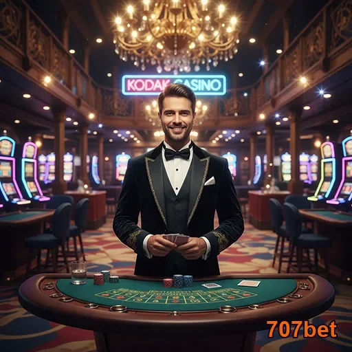 Jogador em mesa ao vivo de blackjack na 707bet